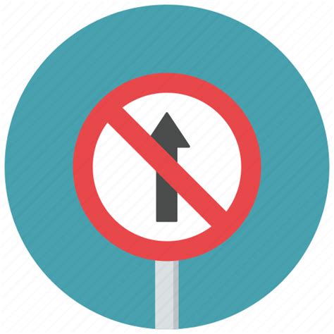 No straight, prohibit, straight, straight prohibit, traffic sign, warning sign icon - Download ...