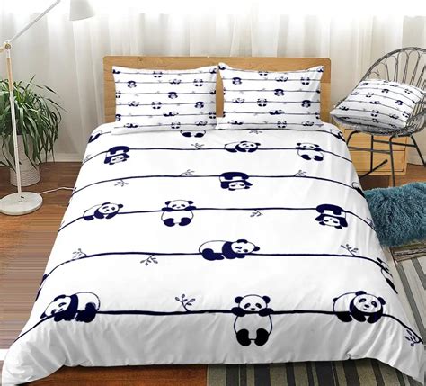 Cute Little Panda Duvet Cover Bed Set