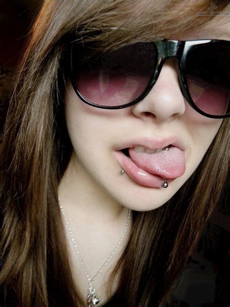 Cute Girl With Tongue Piercing And Lower Lip Piercing Lip Piercing Lower Lip Piercing