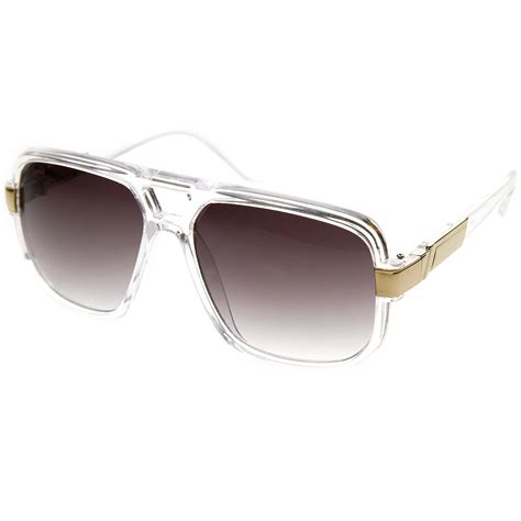 classic square frame plastic flat top aviator sunglasses ebay