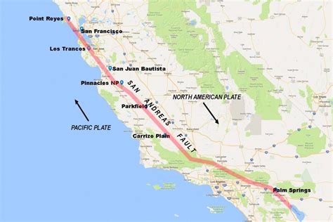 Map Of The San Andreas Fault In Southern California Printable Maps