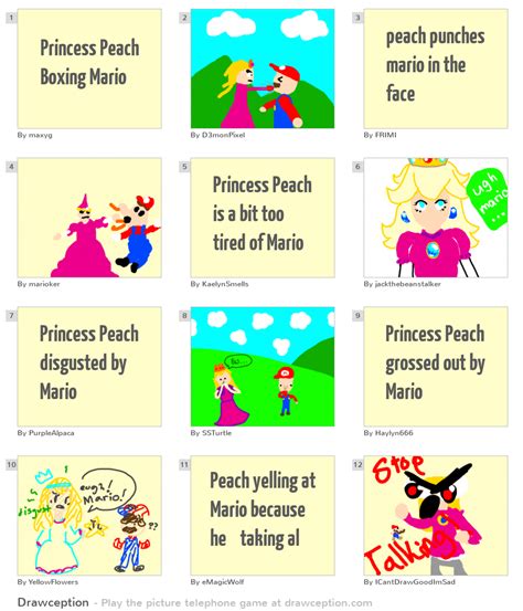 Princess Peach Boxing Mario Drawception