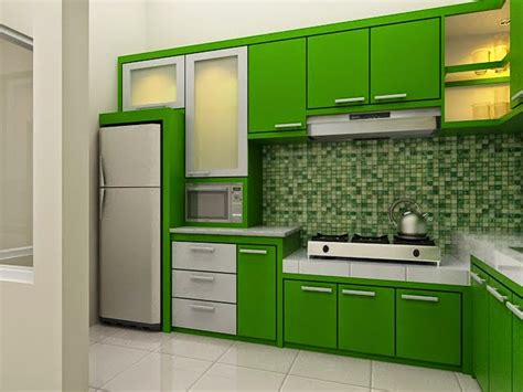 dekorasi desain dapur minimalis  hijau terbaru oplakdeccom