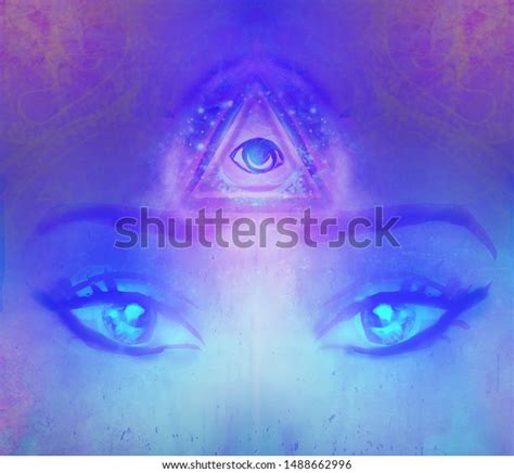 Woman Third Eye Psychic Supernatural Senses Stock Illustration