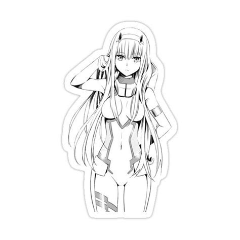 Zero Two Manga Sticker by KassV1019 in 2021 | Zero two, Black and white