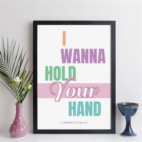 Personalised Song Print I Wanna Hold Your Hand By Elevencorners