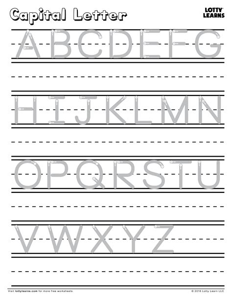 Capital Letter A Z Lotty Learns Capital Letters Worksheet Alphabet