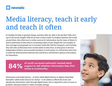 Media Literacy Teach It Early And Teach It Often