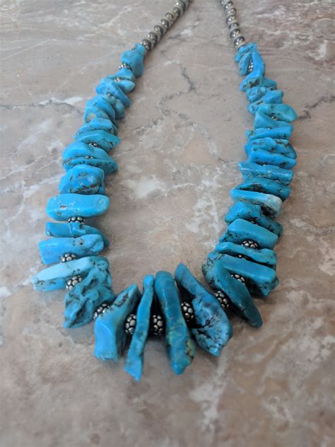 Genuine Sleeping Beauty Turquoise Necklace Etsy