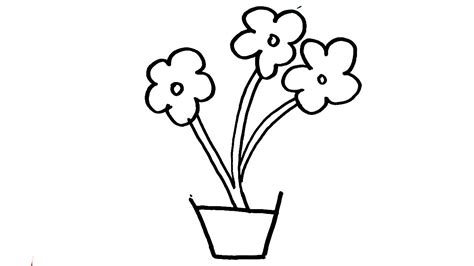 Do it in a confident and smooth way, even if the pen marks are not exactly on top of the pencil. How to draw Flower Pot Drawing for kids | Easy Flower Pot ...