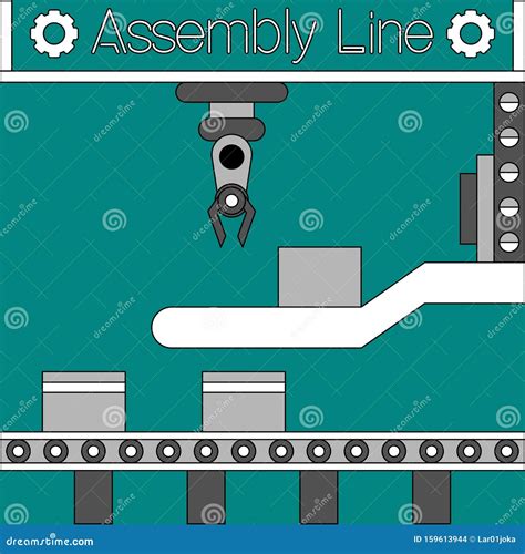 Assembly Line Poster Stock Vector Illustration Of Poster 159613944