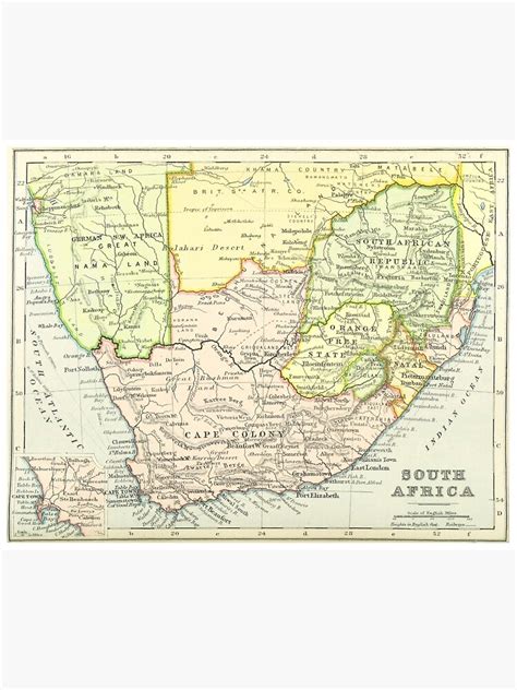 Vintage Map Of South Africa 1899 Poster For Sale By Bravuramedia