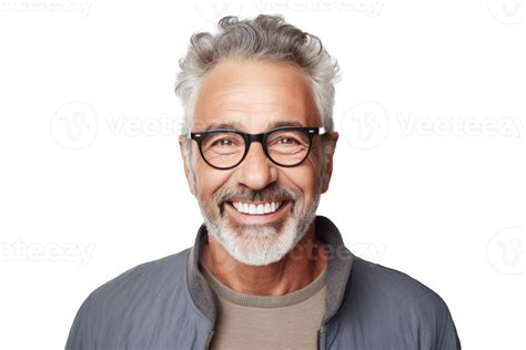 Smiling Older Man Portrait Illustration Ai Generative 25365163 Png