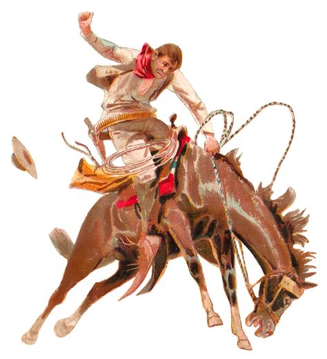 Antique Images: Stock Wild West Western Cowboy Gun Slinger Native American Rodeo Digital Clip Art png image