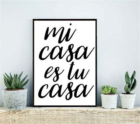 8x10 Mi Casa Es Tu Casa My House Is Your House Calligraphy | Etsy