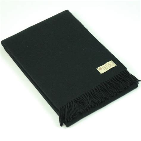 Black Throw Blanket For Sofa 100 Wool Grazalema