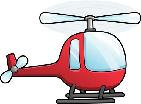Helicóptero Dibujos Animados Clipart Color Ilustración 6458060 Vector