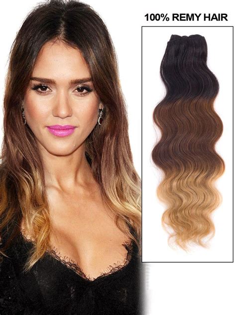 100% cuticle intact remy human hair. 18 Inch Blonde-Brown-Black Ombre Clip In Indian Remy Human ...