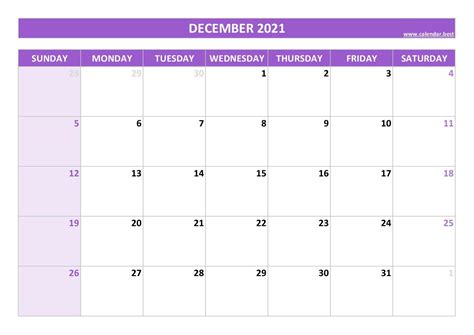 December 2021 Calendar Calendarbest