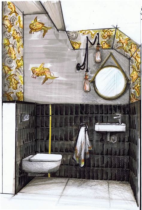 Bathroom Conceptual Illustration By Magdalena Sobula Pracownia