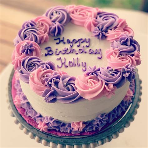 I want your birthday to be celebrated as a national holiday because then i'll get a day off. Pink and purple flower cake | Purple cakes birthday, Pink ...