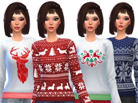 Ugly Christmas Sweaters By Wickedkittie At Tsr Sims 4 Updates