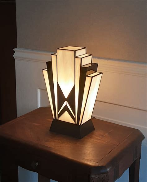 Art Deco Lamp Stained Glass Tiffany 1925 Bn Etsy Uk