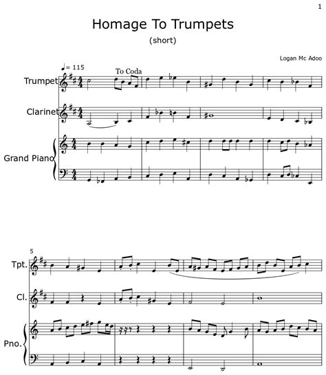 Homage To Trumpets Sheet Music For Trumpet Clarinet Piano