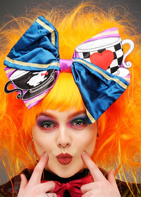 Womens Deluxe Wonderland Mad Hatter Large Hair Bow A2753 Mh Struts