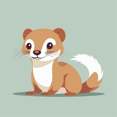 Premium Vector Cute Weasel Cartoon Animal Illustration