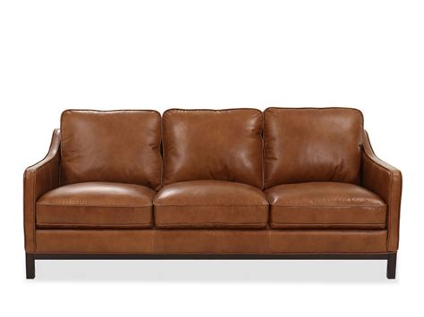 St James Honey Leather Sofa Mathis Brothers Furniture