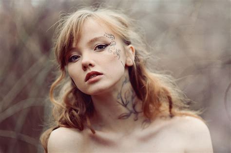 Looking At Viewer Olesya Kharitonova Redhead Tattoo Women Hd Wallpaper Wallpaperbetter