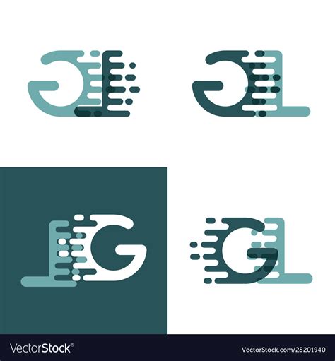 Gl Letters Logo With Accent Speed In Gray Vector Image