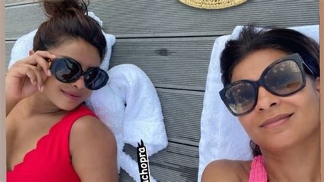Inside Priyanka Chopras Sunny Weekend With Red Swimsuit And Refreshing