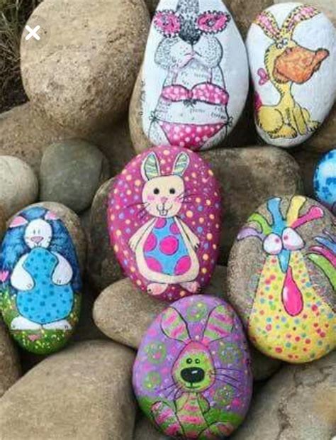 Easter Bunny Rabbits Painted Rocks Painted Rocks Kids Rabbit