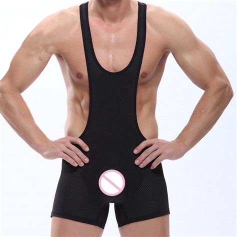 2019 New Bodysuit Sexy Lingerie Body Hot Mens Mesh Bodysuit Wrestling