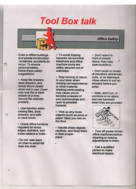 Very Simple Safety Toolbox Talk Material