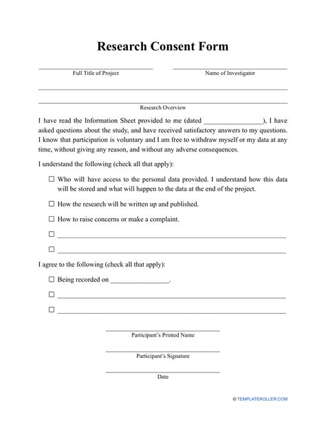 research consent form fill out sign online and download pdf templateroller