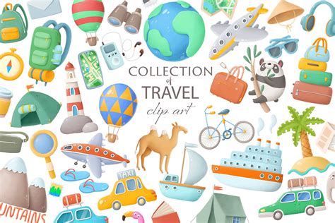 Travel Clipart Set Graphic Objects ~ Creative Market