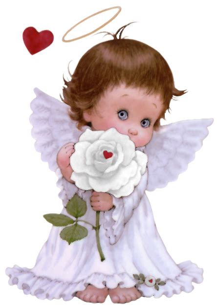 Cute Angel With White Rose Free Png Clipart Pictur By Joeatta78 On