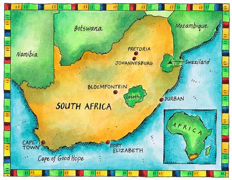 Map Of South Africa Digital Art By Jennifer Thermes