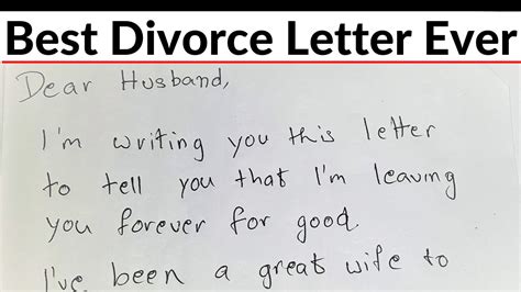 💄 Divorce Letter From Husband To Wife Husbands Letter Asking For A Divorce Leaves Him Stumped