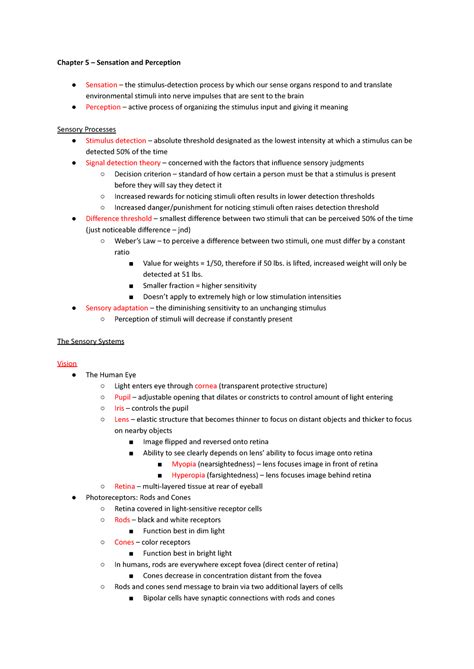 Chapter Sensation And Perception Chapter Sensation And