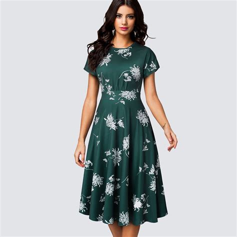 Aliexpress Com Buy Vintage Women Floral Print Wiggle A Line Dress
