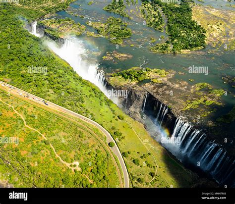 Amazing Air View Of The Victoria Falls Zambia And Zimbabwe Unesco