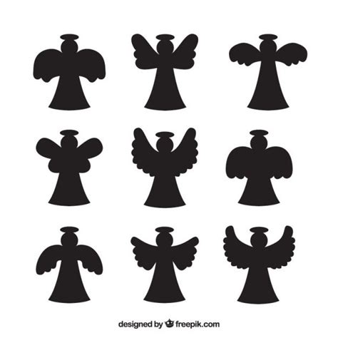 Pack Of Angel Silhouettes Merry Christmas Card Greetings Angel