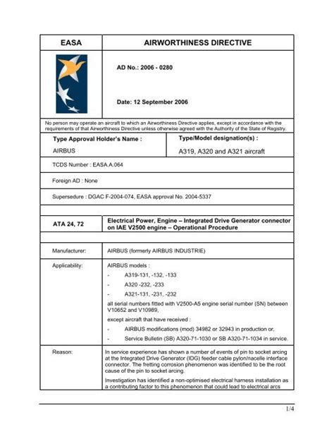 Easa Airworthiness Directive