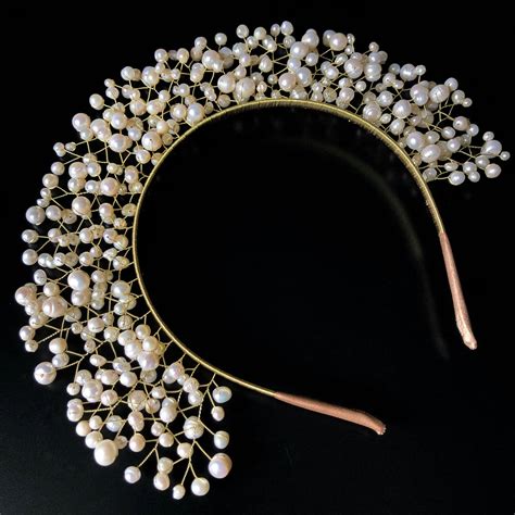 Seed Pearls Headpiece River Pearls Crown Real Pearls Tiara Etsy