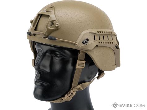 Emerson Mich 2000 Helmet With Nvg Mount And Side Rail Color Tan