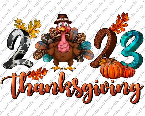 Thanksgiving 2023 Png Sublimation Designwestern Turkey Png Etsy